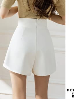 SMTHMA Black White Casual Summer High Waist Suit With Shorts For Women Elegant Buttons Woman Solid Short Pants