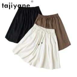 TAJIYANE 100% Natural Mulberry Silk Shorts Woman Summer Baggy Short Fashion Casual Short Pants Women Clothing 2025 Шорты Женский