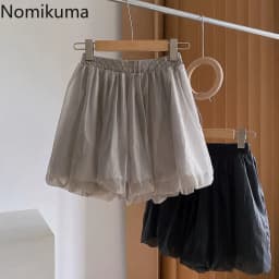 2025 Pantalones Cortos De Mujer Summer Shorts for Women New Bottoms High Waist Solid Casual Short Mujer Chiffon Wide Leg Pants