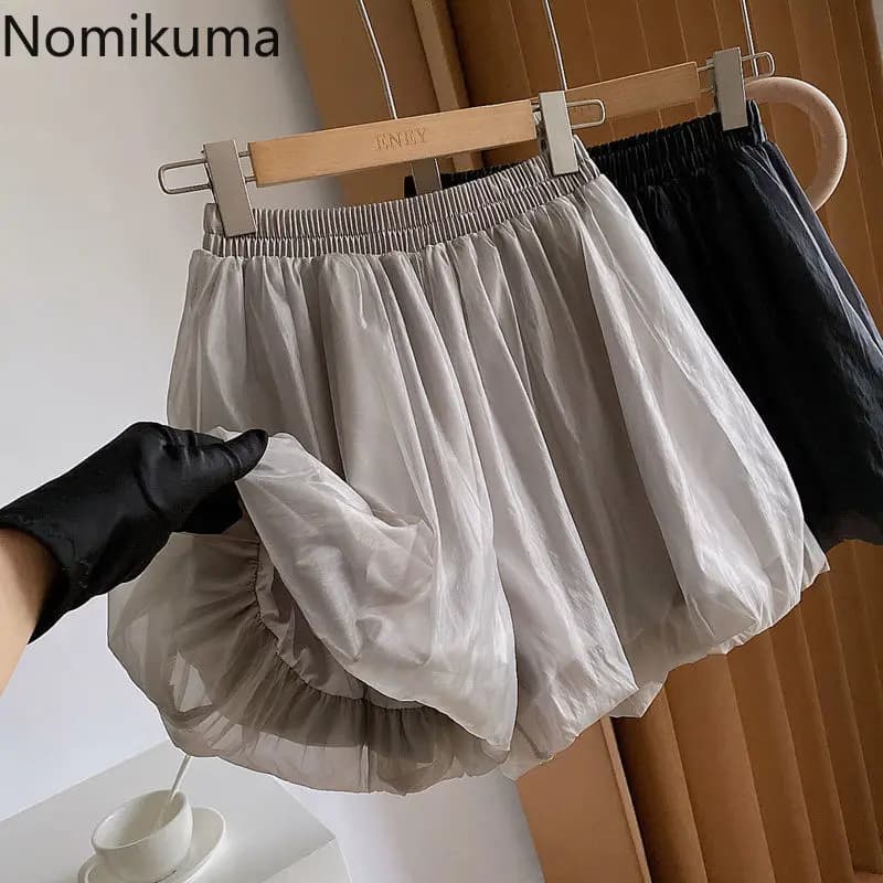 2025 Pantalones Cortos De Mujer Summer Shorts for Women New Bottoms High Waist Solid Casual Short Mujer Chiffon Wide Leg Pants