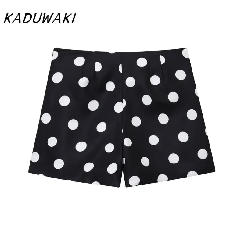 KADUWAKI Summer Women's Shorts Polka Dot High-Waisted Casual Minimalist Casual High Street Women's Short Yoga Kawaii Sexy Girl