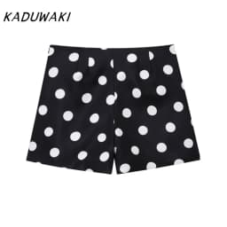 KADUWAKI Summer Women's Shorts Polka Dot High-Waisted Casual Minimalist Casual High Street Women's Short Yoga Kawaii Sexy Girl