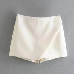 New Women Fashion Candy Color Asymmetrical Shorts Skirts Lady Zipper Fly Pockets Hot Shorts Chic Pantalone