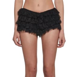 Women Mesh Lace Bloomer Shorts Y2k Layered Ruffle Frilly Booty Shorts Fairy Bowknot Sexy Boy Shorts Panties Party Clubwear