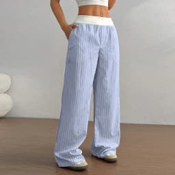Women Striped Fabric Wide Leg Shorts High Waist Button Side Pockets Casual All-match Short Trousers 2026 Summer Office Outfits