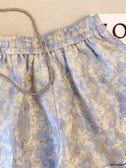 Women's Clothing Fashion Loose Solid Color Jacquard Shorts Summer Female Korean All-match High Waist Pockets Temperament Pants