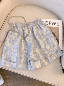 Women's Clothing Fashion Loose Solid Color Jacquard Shorts Summer Female Korean All-match High Waist Pockets Temperament Pants