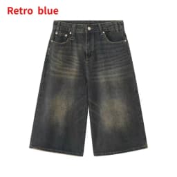 2026 Y2k Retro Women Low Rise Jorts Brushed Black Wash Cropped Baggy Jeans Wide Leg Frayed Denim Short Pants Fashion