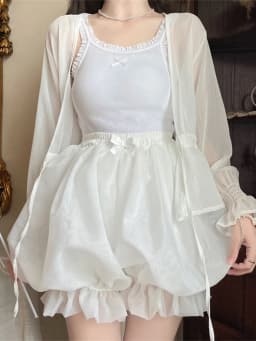 Japanes Kawaii Cute Lolita Safety Cotton Bloomers Women's Sweet Bow Accent Fluffy Harajuku Solid Color Ruffles Pumpkin Shorts