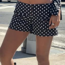 Summer Women Elastic Waist Shorts Casual Summer Y2K Polka Dot Low Rise Shorts with Front Button Daily Wear Hot Days