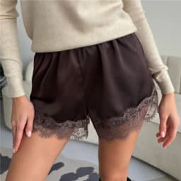 hirigin Women Lace Satin Shorts Silk Y2k Elastic Waist Mini Shorts Coquette Aesthetic Boxer Slip Pettipants French Knickers