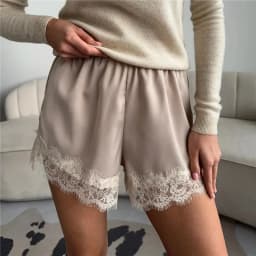hirigin Women Lace Satin Shorts Silk Y2k Elastic Waist Mini Shorts Coquette Aesthetic Boxer Slip Pettipants French Knickers