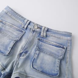 Fashion Women’s Denim Shorts Summer Mid Waist Cargo Jean Shorts with Pockets Streetwear