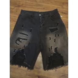 American Vintage Hole Denim Shorts for Women Summer High Waist Wide Leg Shorts 2026 New Loose Straight Five-point Pants Kawaii