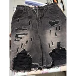 American Vintage Hole Denim Shorts for Women Summer High Waist Wide Leg Shorts 2026 New Loose Straight Five-point Pants Kawaii