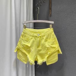 Women's A-shaped Denim Shorts Jeans 2026 Summer New Slim-fit High-waisted Ripped Design Y2k Shorts Wide-leg Booty Shorts