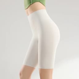 BIVIGAOS Summer Thin Seamless High Waist Sharkskin Bicycle Shorts Women Knee Length Tight Biker Shorts Sport Short Leggings