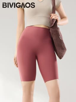 BIVIGAOS Summer Thin Seamless High Waist Sharkskin Bicycle Shorts Women Knee Length Tight Biker Shorts Sport Short Leggings