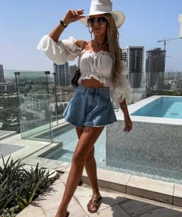 Denims Shorts Women Distressed Flare Jeans High Waist Vintage Washed Button Pockets Female 2025 Summer Streetwear Short Pants