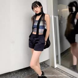 Summer Retro Women Cargo Shorts Y2K High Waist Streetwear Loose Pockets Wide Leg Pants Korean Cotton All Match Female Shorts