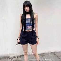 Summer Retro Women Cargo Shorts Y2K High Waist Streetwear Loose Pockets Wide Leg Pants Korean Cotton All Match Female Shorts