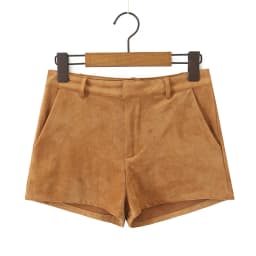 YENKYE Retro Brown Faux Suede Shorts Women High Waist Casual Short Pants