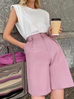 Summer Women's Shorts 2025 Casual Loose Wide Leg Long Shorts Pockets Office Solid Knee-length Oversize Shorts for Women