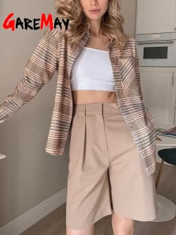 Summer Women's Shorts 2025 Casual Loose Wide Leg Long Shorts Pockets Office Solid Knee-length Oversize Shorts for Women