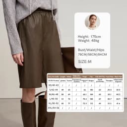 Amii Shorts For Woman 2025 Winter New Straight Versatile Leather Casual Shorts Women's PU Wide-leg Solid Color Pants 12544065