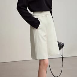 Amii Shorts For Woman 2025 Winter New Straight Versatile Leather Casual Shorts Women's PU Wide-leg Solid Color Pants 12544065