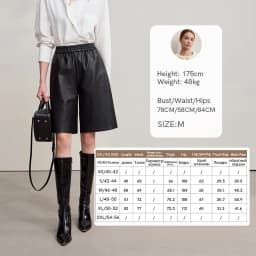 Amii Shorts For Woman 2025 Winter New Straight Versatile Leather Casual Shorts Women's PU Wide-leg Solid Color Pants 12544065