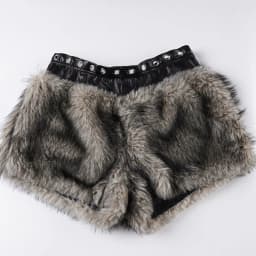 Winter New Women's Sexy Plush Splicing Warm Spice Girl Corns Low Waist Shorts