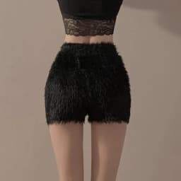 Korean Pantalones Cortos De Mujer Knitted Shorts For Women Fashion Furry High Waist Casual Summer Y2k Pants 2026 New Bottoms