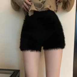 Korean Pantalones Cortos De Mujer Knitted Shorts For Women Fashion Furry High Waist Casual Summer Y2k Pants 2026 New Bottoms