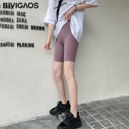 BIVIGAOS Summer Sharkskin Biker Shorts Women's Stretch High Waist Knee Short Outside Bodybuilding Sexy Shorts Tide Sports Shorts
