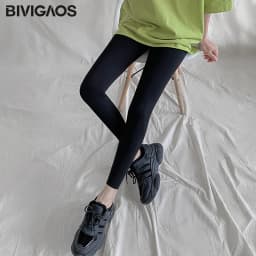 BIVIGAOS Summer Sharkskin Biker Shorts Women's Stretch High Waist Knee Short Outside Bodybuilding Sexy Shorts Tide Sports Shorts