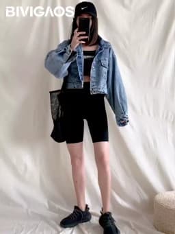 BIVIGAOS Summer Sharkskin Biker Shorts Women's Stretch High Waist Knee Short Outside Bodybuilding Sexy Shorts Tide Sports Shorts