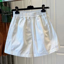 100% Cotton Elastic Waist Casual Shorts for Women Summer Loose Wide Leg Shorts Woman Solid Color Comfortable Pocket Beach Pants