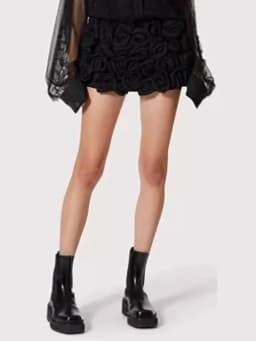 DEAT Fashion Three-dimensional Rose Flower Decoration Women's Shorts Mid Waist Red Mini Shorts Skirts Summer 2024 New 7AB3821