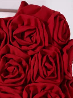 DEAT Fashion Three-dimensional Rose Flower Decoration Women's Shorts Mid Waist Red Mini Shorts Skirts Summer 2024 New 7AB3821