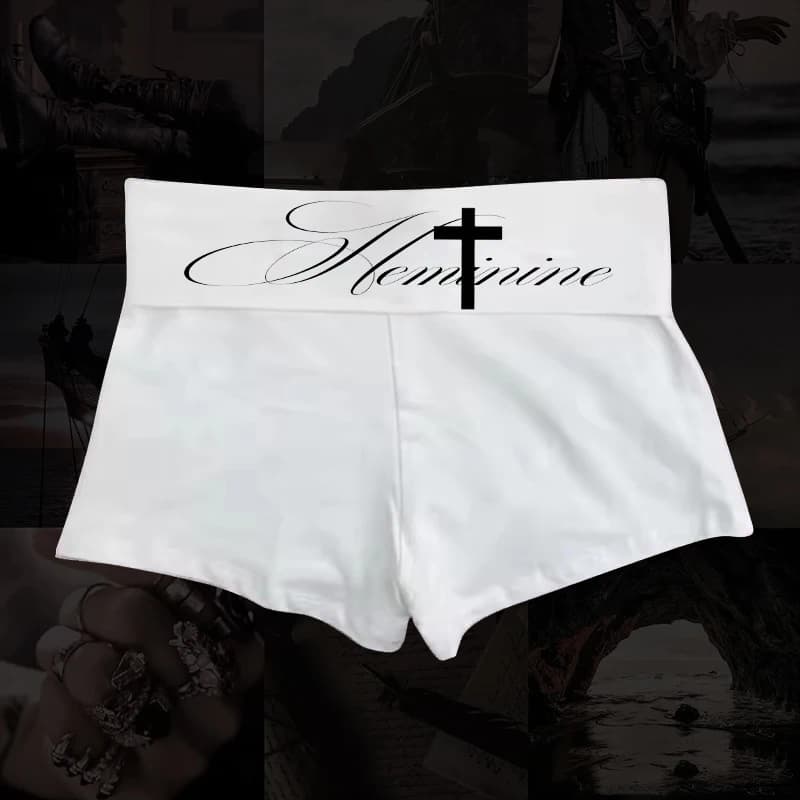Y2k Shorts Harajuku Aesthetic Letter Print Punk Shorts Streetwear EMO Girl Gothic Summer Graphic Pant Hip Hop Punk Vintage Short