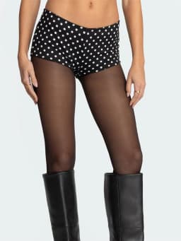 Women Dot Print Shorts Low Rise Bodycon Mini Shorts Summer Sexy Casual Short Pants Streetwear