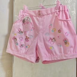 Y2k Aesthetics Punk Shorts Cartoon Embroidery Pockets High Waist Flower Bud Short Pant Hauajuku Girl Sweet Cute Women's Clothing