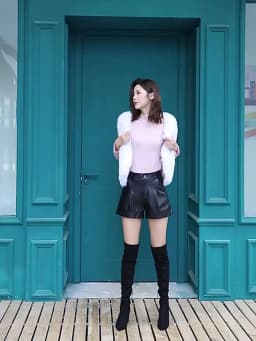 ZUZK Women Short Pu Leather Shorts 2024 Fall Winter All-Match Shorts Female High Waist Ladies Casual Shorts Boots Shorts 5XL