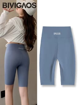 BIVIGAOS Summer Fat Girl Knee Length Cycling Shorts Women High Waist Tight Fit Shark Shorts Sports Yoga Biker Short Leggings