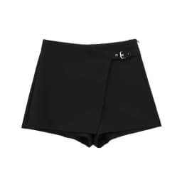 DUOPERI Women Fashion Solid Bandage Mini Skirt Shorts High Waist Female Chic Lady Casual Skort Culottes