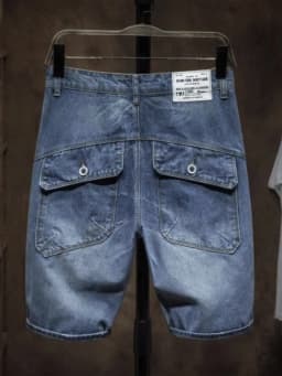Summer Thin Loose Straight Leg Men's Jeans Shorts Casual Vintage Style Five-Quarter Length Comfortable Fit Workwear Denim Shorts