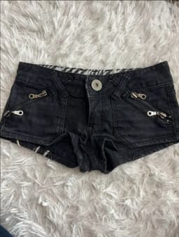 New Gothic Retro Blue Washed Mini Shorts Women Y2K Harajuku Covered Pocket Low Waist Shorts Sexy Hot Girl Denim Shorts