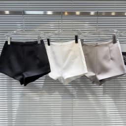 High end 2025 summer new niche solid color satin cotton brocade simple workplace temperament part slim fit shorts