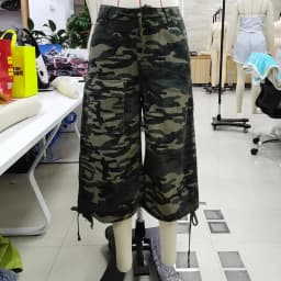 Retro Women Summer Autumn Cargo Shorts Casual Camouflage Print Loose Drawstring Short Pants for Club Streetwear